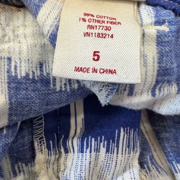 MOSSIMO Blue & White Drawstring Tie Dye Cuffed Lightweight BackFlap Pocket Short - Picture 7 of 8